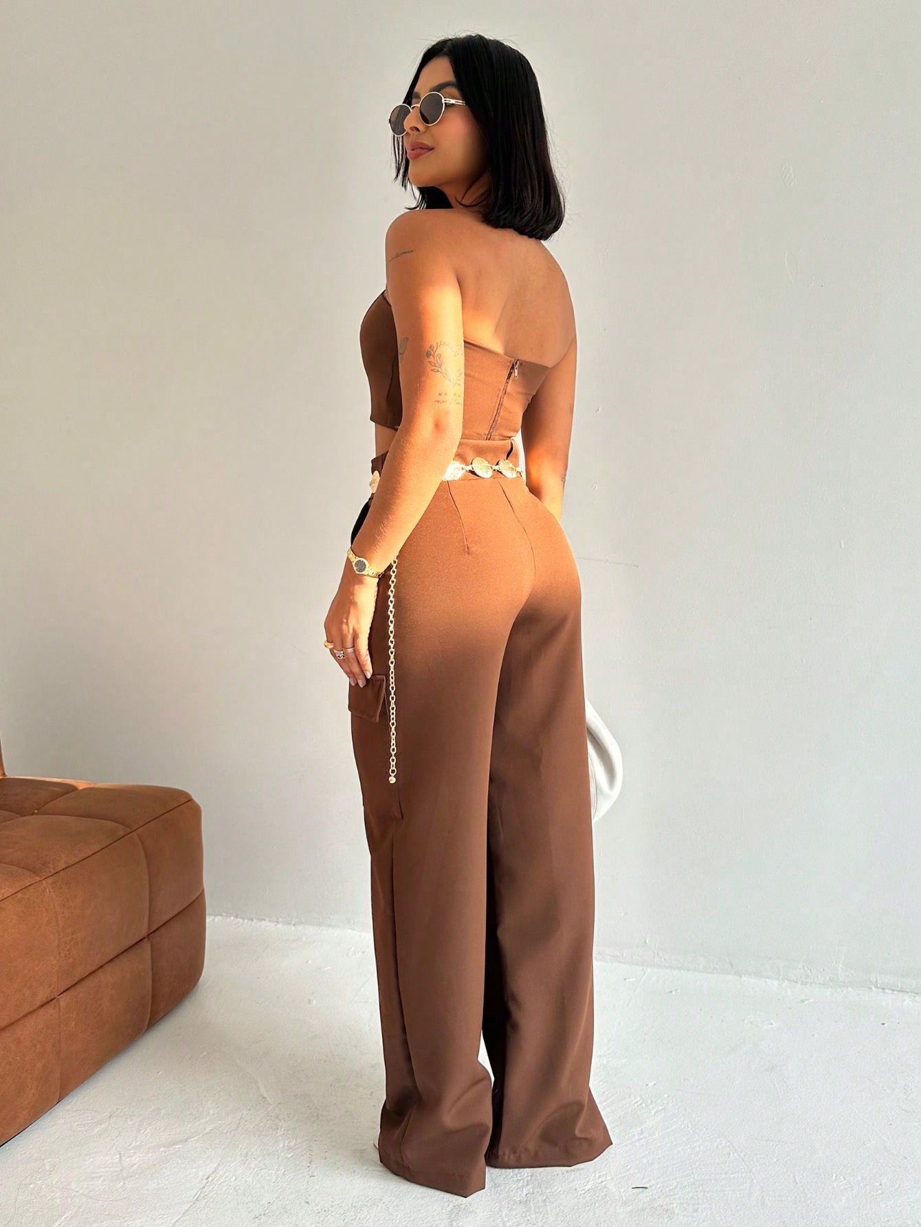 Vendedor Indicado
Conjunto em Alfaiataria Liso Calça Cargo Reta e Top Tomara que Caia Bianca Lunii