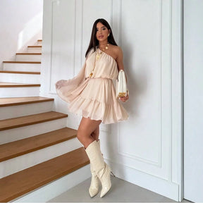 Vestido Festa Feminino Marrom Look Versátil 