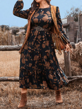 Vestido Feminino Longo Boho Chic Estampado Gabi