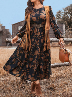 Vestido Feminino Longo Boho Chic Estampado Gabi