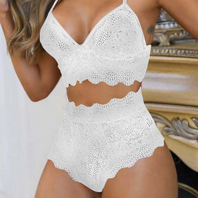 Conjunto de Lingerie de Renda Clara